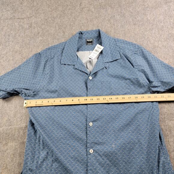 Todd Snyder Square Geo Camp Collar Button Down Shirt size L Blue NWT $158 - Picture 4 of 11